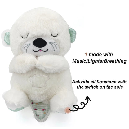 Sensory plush toy with breathing movements and sound