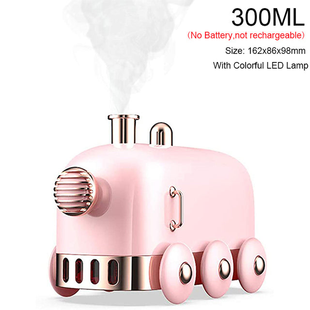 Ultrasonic Humidifier Retro Mini Train USB Aroma Air Diffuser Essential Oil