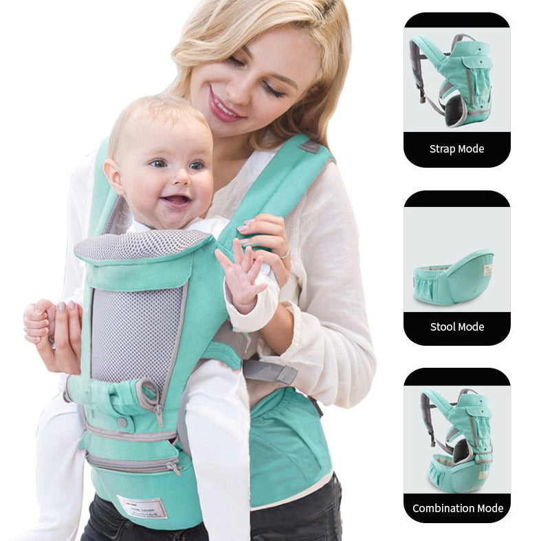 Breathable Ergonomic Baby Carrier Backpack with Kangaroo Hipseat