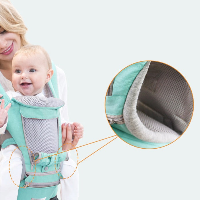 Breathable Ergonomic Baby Carrier Backpack with Kangaroo Hipseat