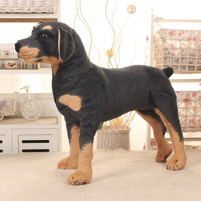 Realistic Standing Black Dog Plush Toy - Perfect for Photography Props and Birthday Gifts