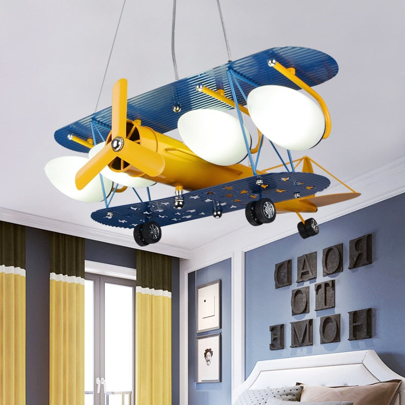 Kids Room Lamp Chandelier Airplane Hanging