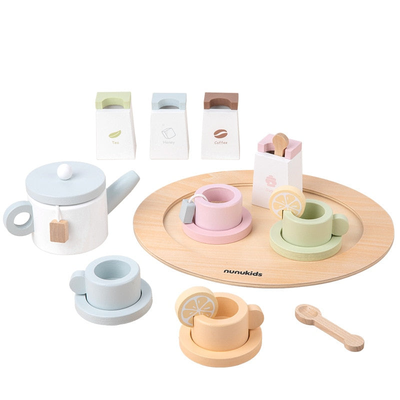 Nunukids Educational wooden tea set nordic