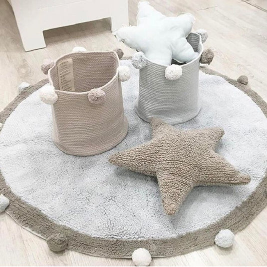 Round Rug Nordic Soft Cotton Fluffy Floor Mat Rugs
