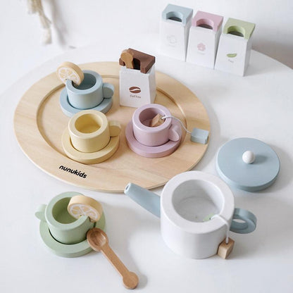 Nunukids Educational wooden tea set nordic