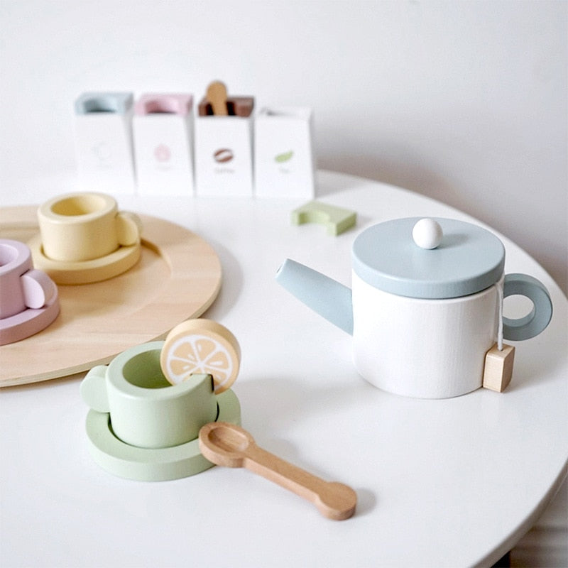 Nunukids Educational wooden tea set nordic