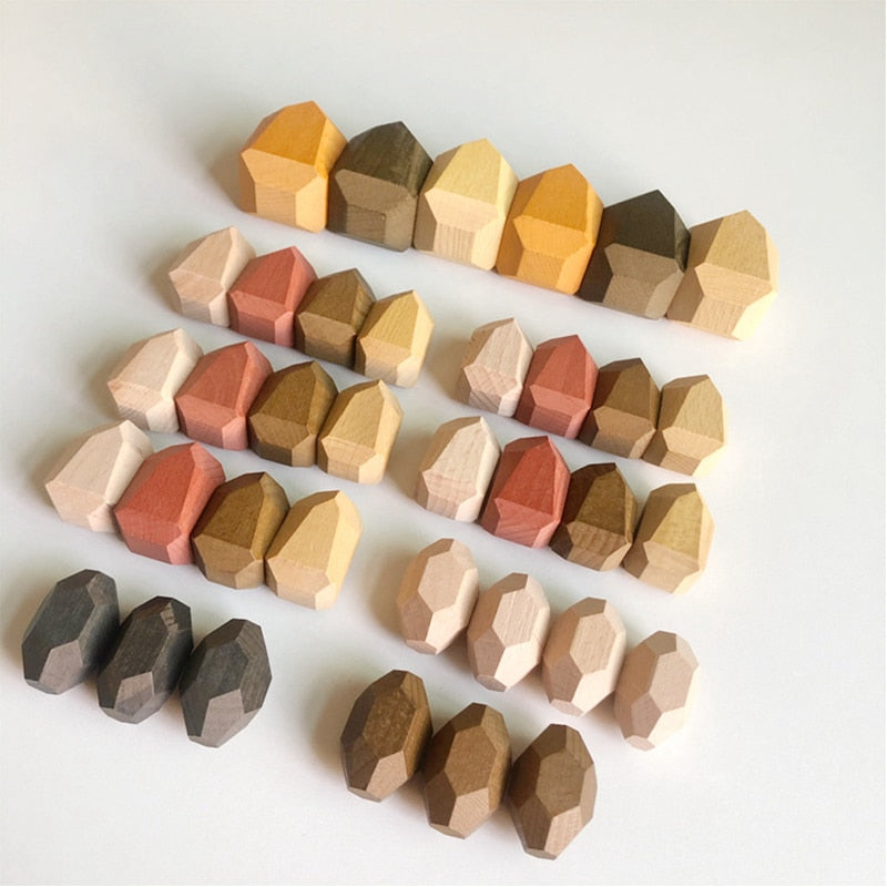 Wooden Stone Stacking Blocks Toys Nordic