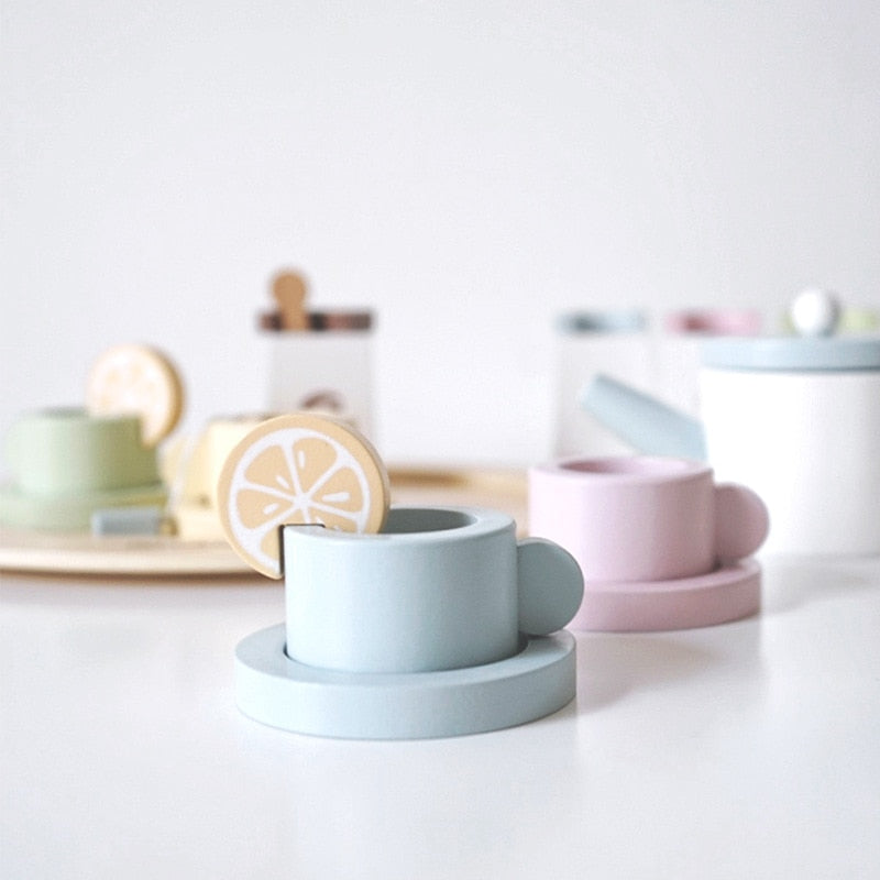 Nunukids Educational wooden tea set nordic