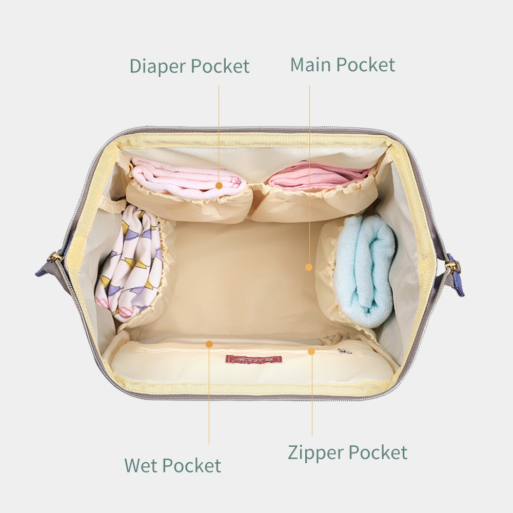 Mommy Diaper Bag Large Capacity Baby Nappy Bag Designer Nursing Sunveno
