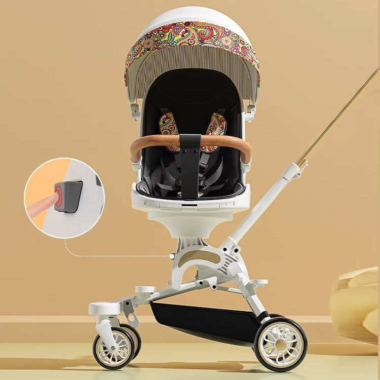 Lightweight Folding Travel Pram 360° with Dinner Plate