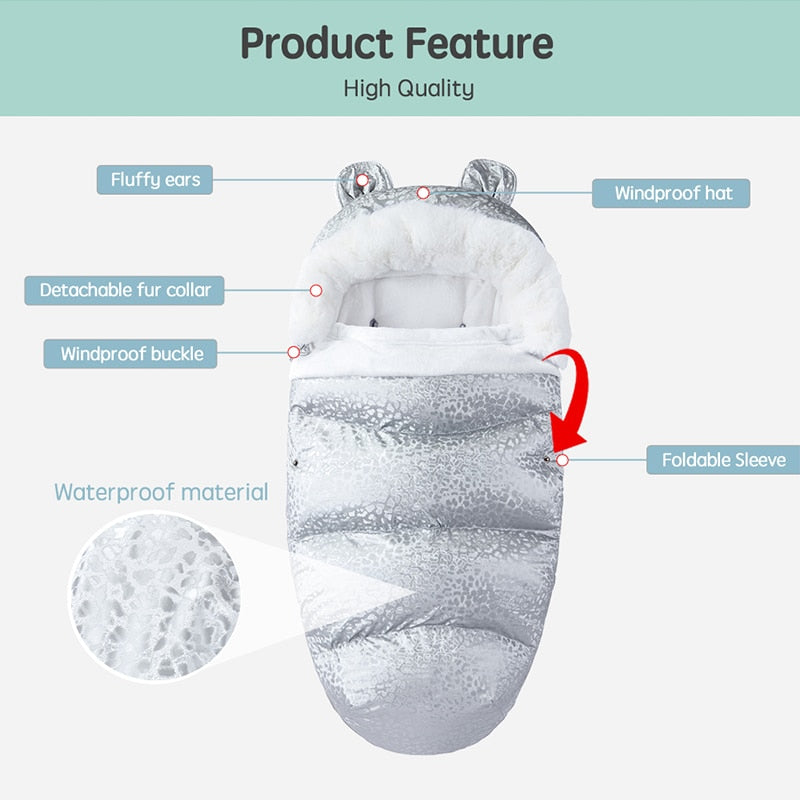 Windproof Warm Sleepsack Baby Footmuff For Stroller