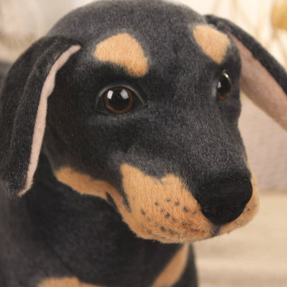 Realistic Standing Black Dog Plush Toy - Perfect for Photography Props and Birthday Gifts
