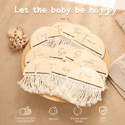 Set Wooden Baby Double Sided Wooden Baby Cards Childhood Dreaminess