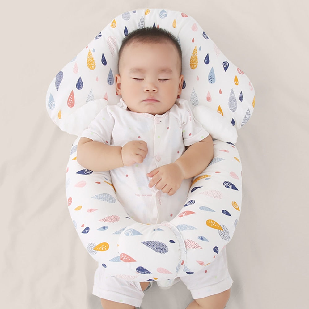 Breathable Baby Pillow with Head Protection - Cloud Shape Design